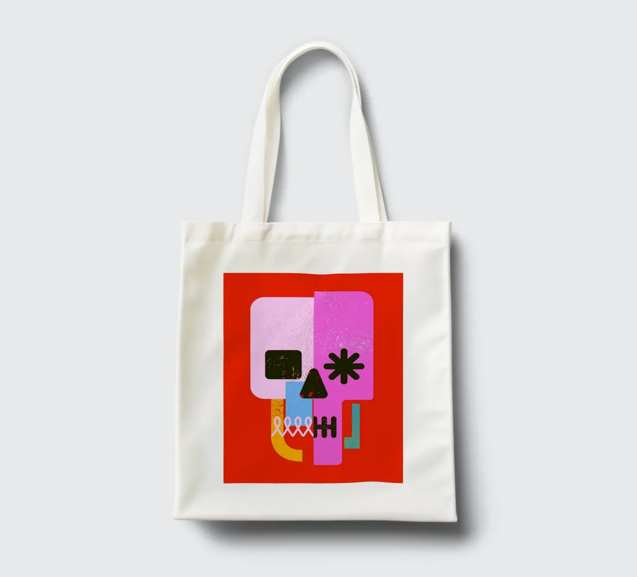 Encrypted Skull borsa in juta da Ali Gulec
