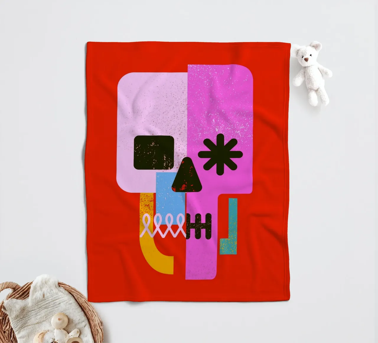 Encrypted Skull Fleecedecke von Ali Gulec