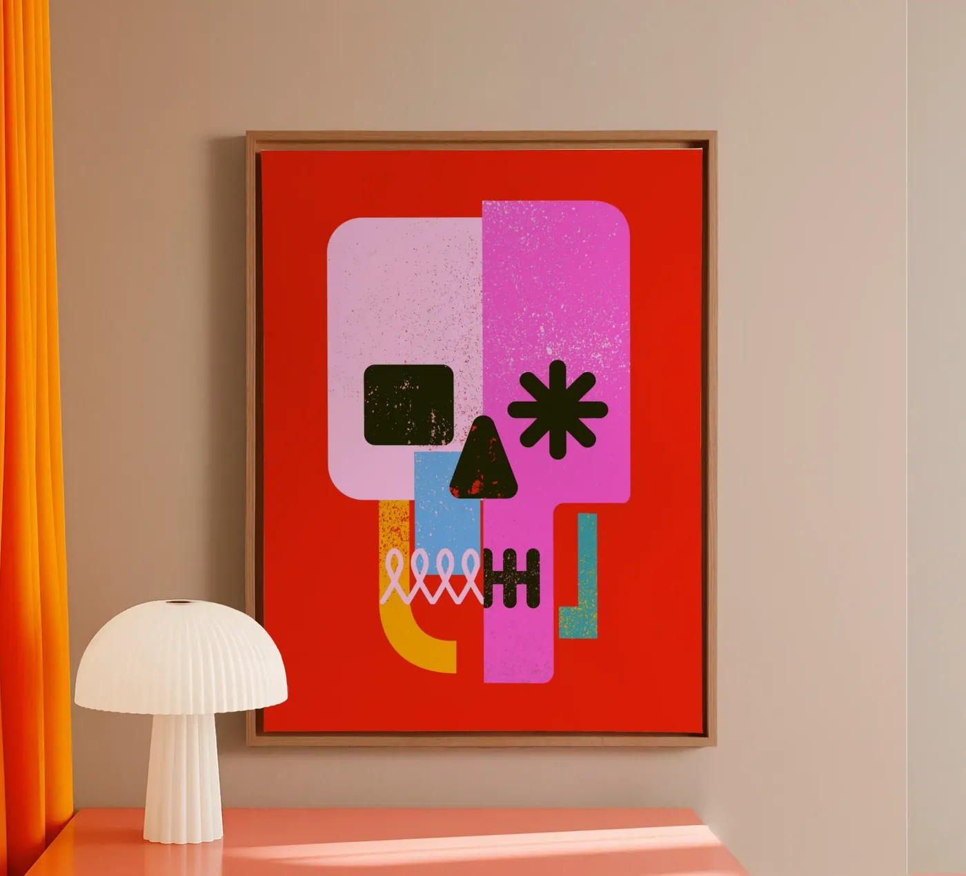 Encrypted Skull canvas van Ali Gulec