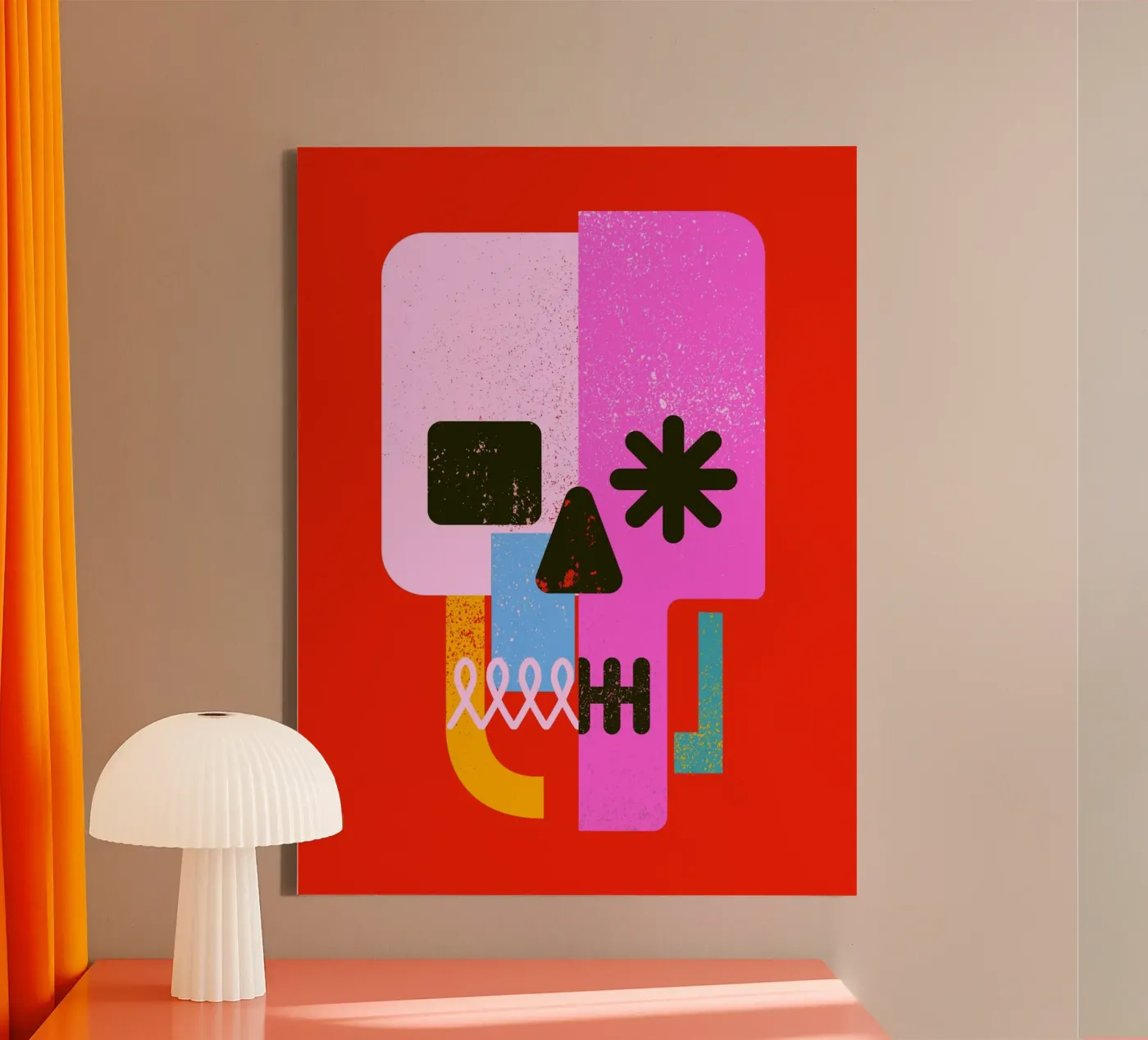 Encrypted Skull canvas van Ali Gulec