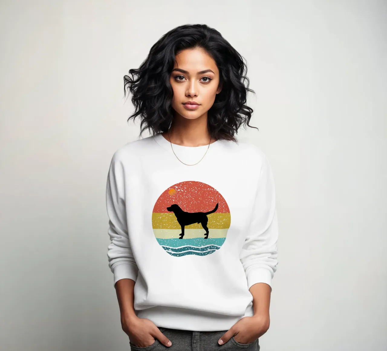 Labrador Retriever Shilouette retro design sweatshirt by rivariahill