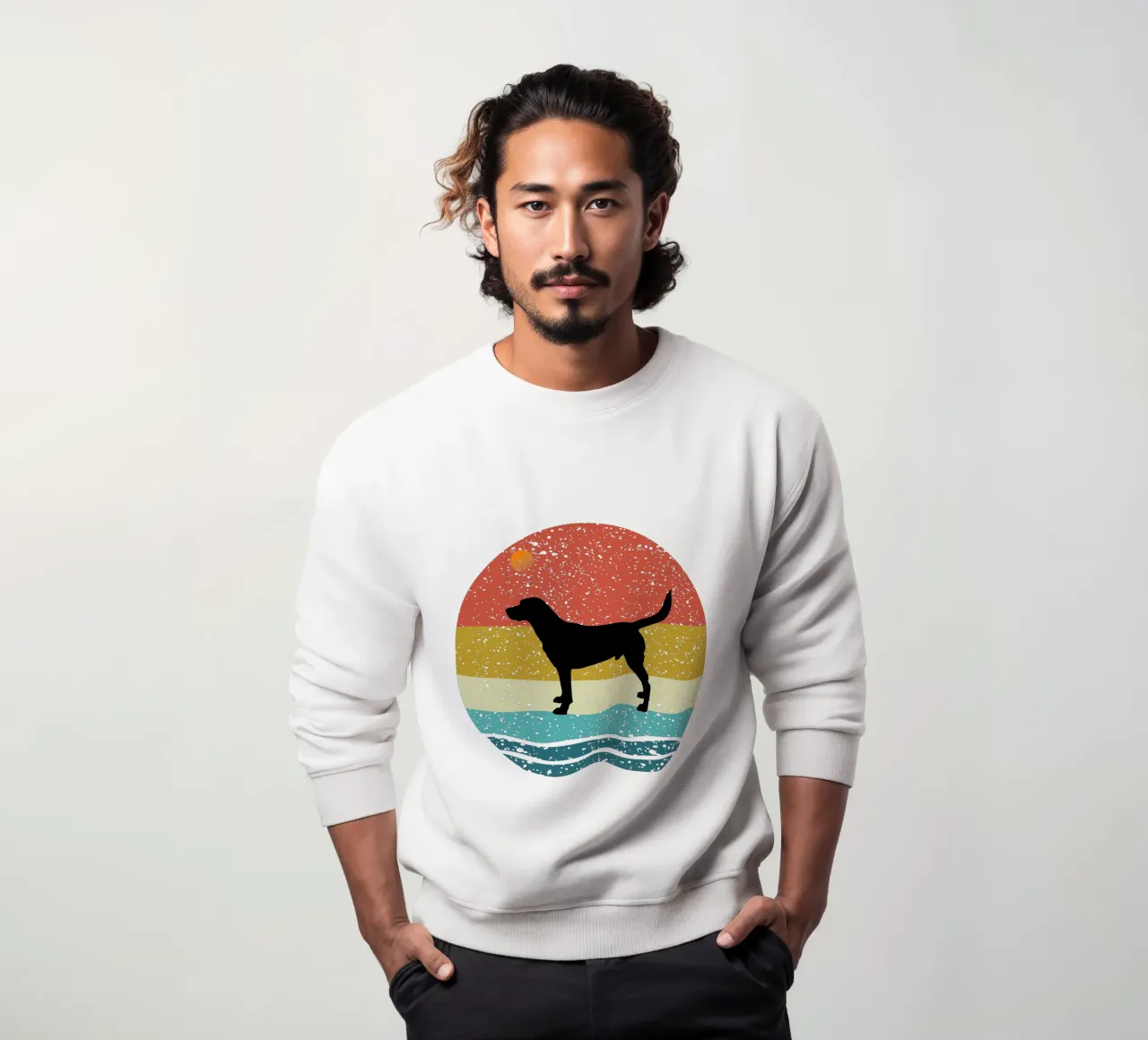 Labrador Retriever Shilouette retro design sweatshirt by rivariahill