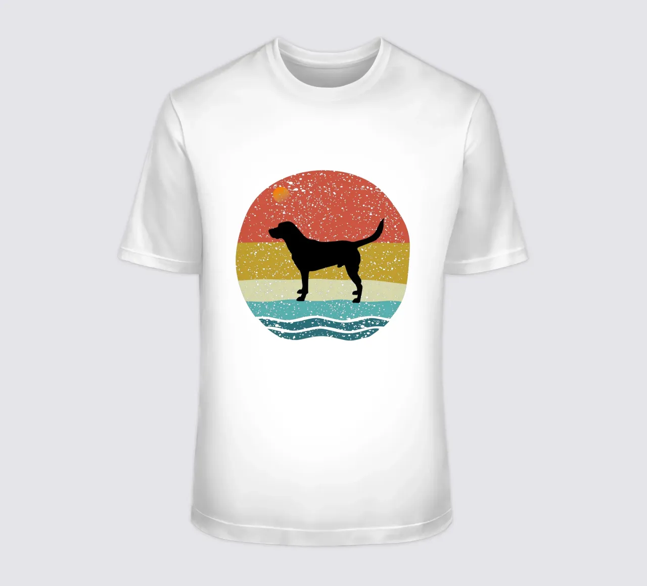 Labrador Retriever Shilouette design retrò t-shirt da rivariahill