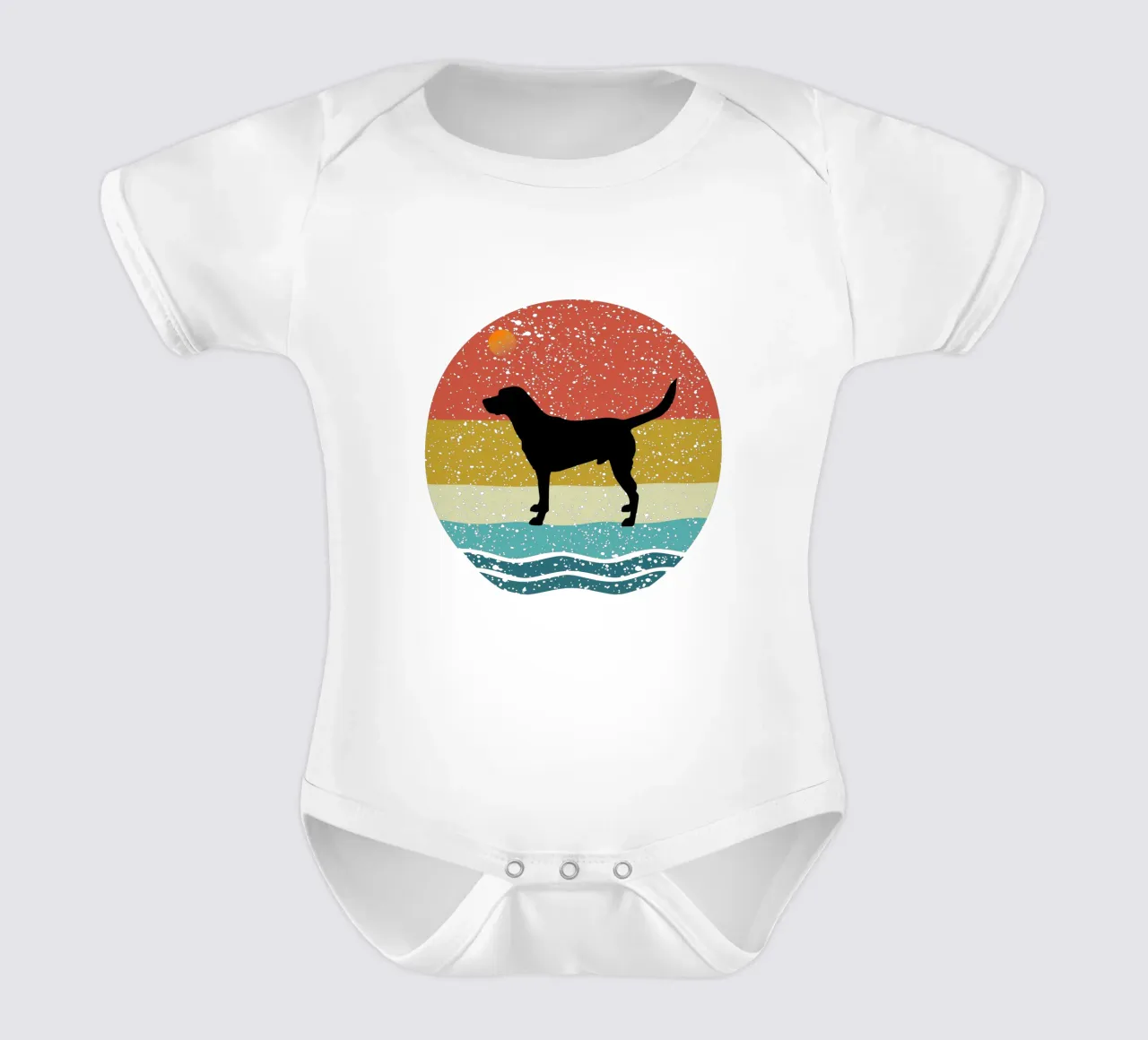 Labrador Retriever Shilouette design retrò body neonato maniche corte da rivariahill
