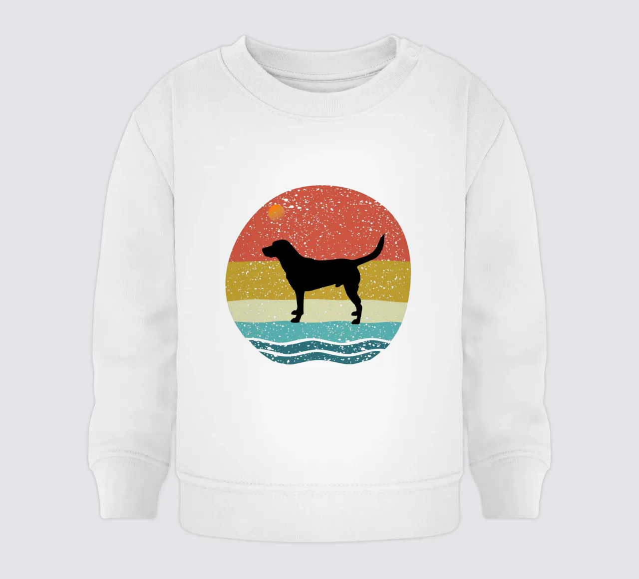 Labrador Retriever Shilouette design retrò felpa neonato da rivariahill