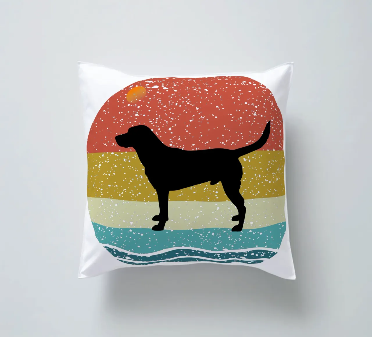 Labrador Retriever Shilouette design retrò cuscino da rivariahill