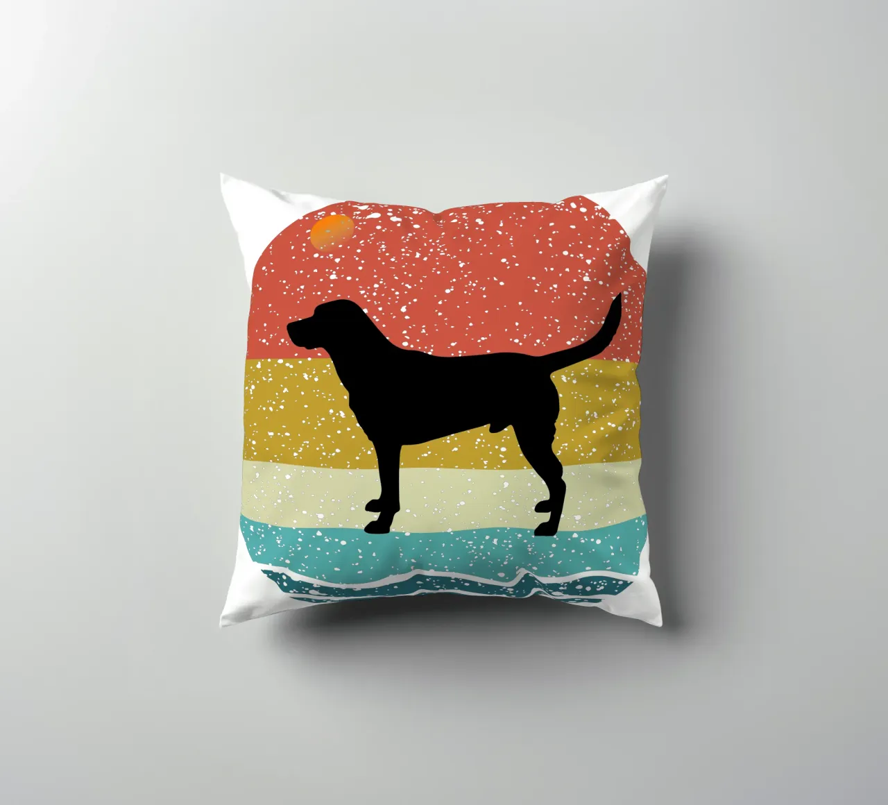 Labrador Retriever Shilouette design retrò cuscino da rivariahill