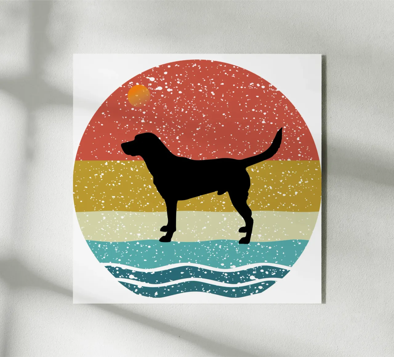 Labrador Retriever Shilouette design retrò plexiglass da rivariahill