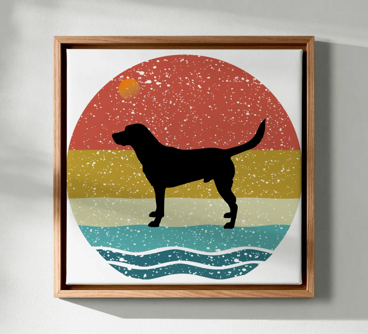 Labrador Retriever Shilouette retro design canvas by rivariahill