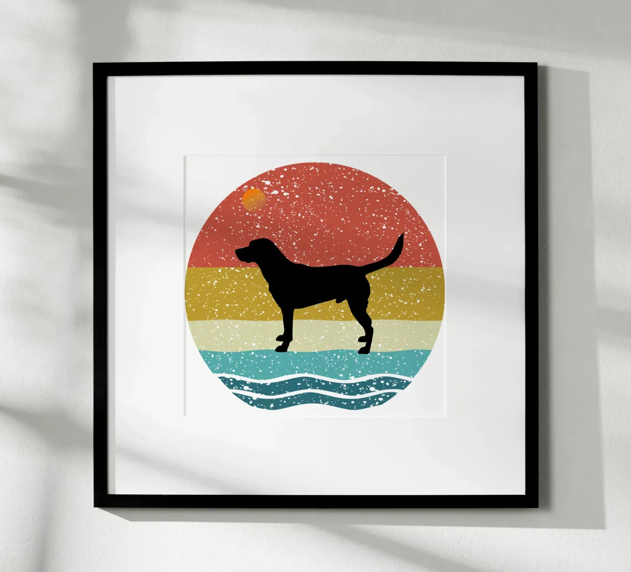 Labrador Retriever Shilouette design rétro poster de rivariahill
