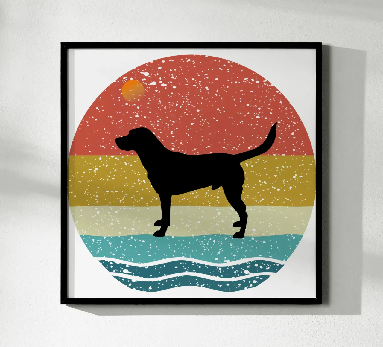 Labrador Retriever Shilouette design rétro poster de rivariahill