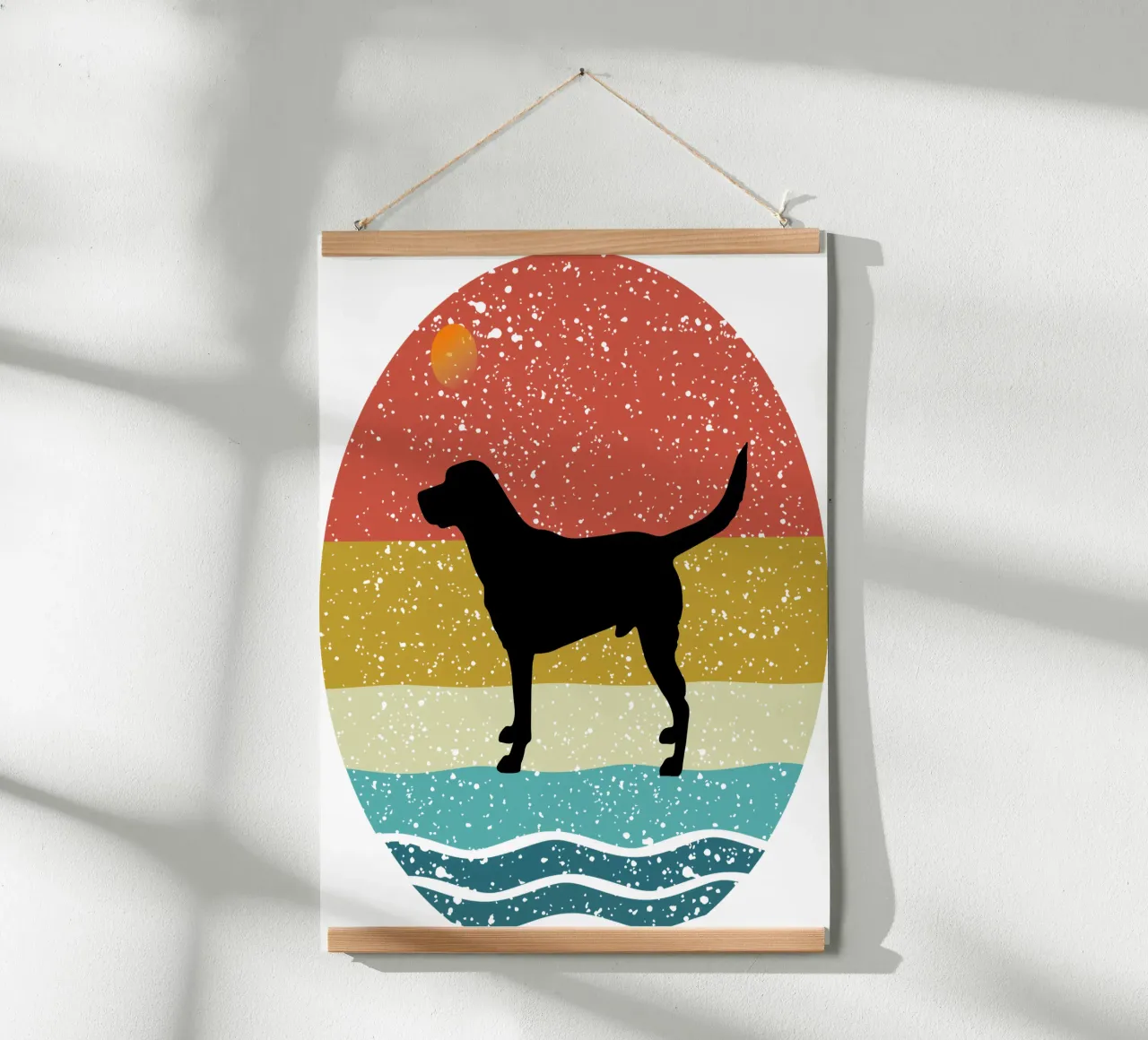 Labrador Retriever Shilouette design rétro poster de rivariahill