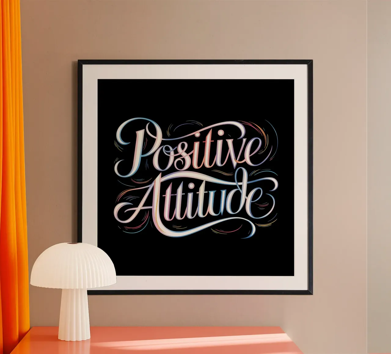 Vibrazioni positive poster con telaio in plastica da inspirational quote