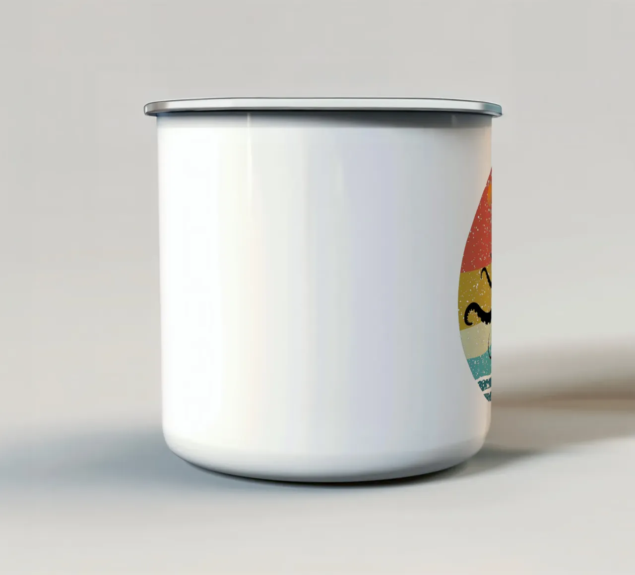 Polpo Shilouette Design retrò tazza in smalto da rivariahill