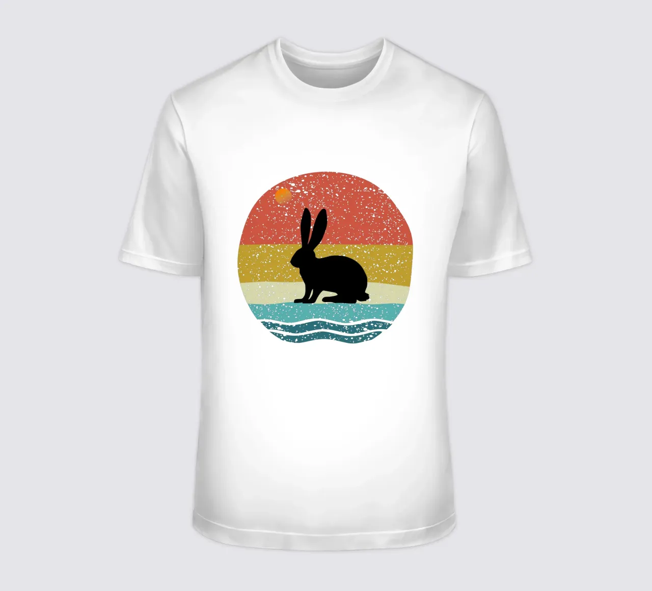 Coniglio Shilouette design retrò t-shirt da rivariahill