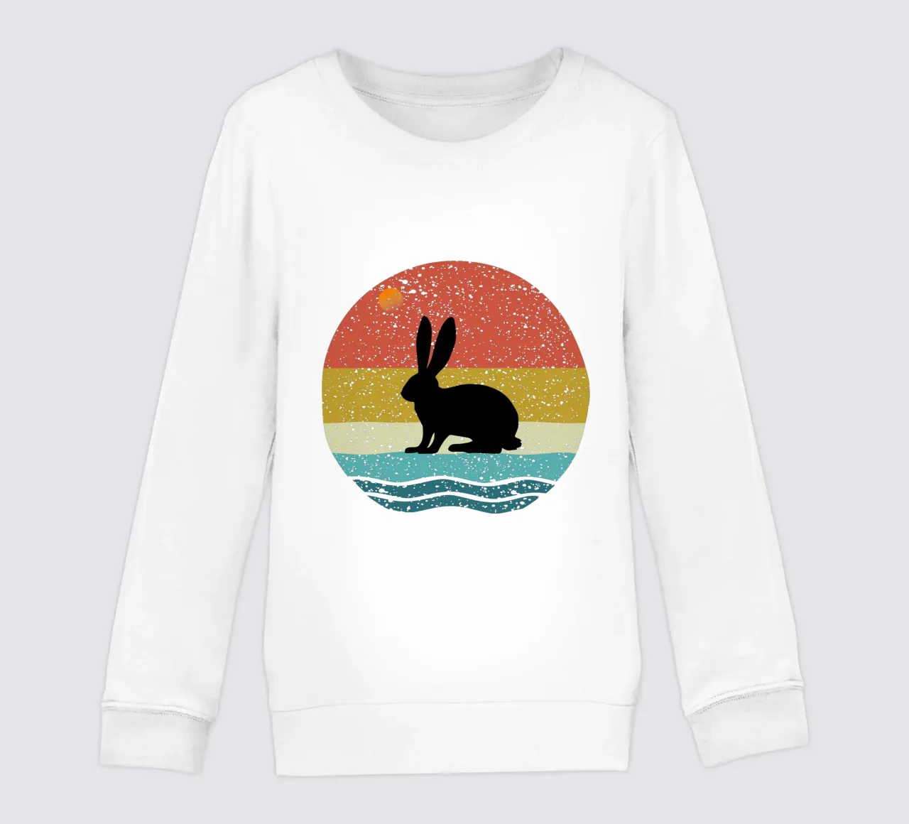 Coniglio Shilouette design retrò felpa bambino da rivariahill