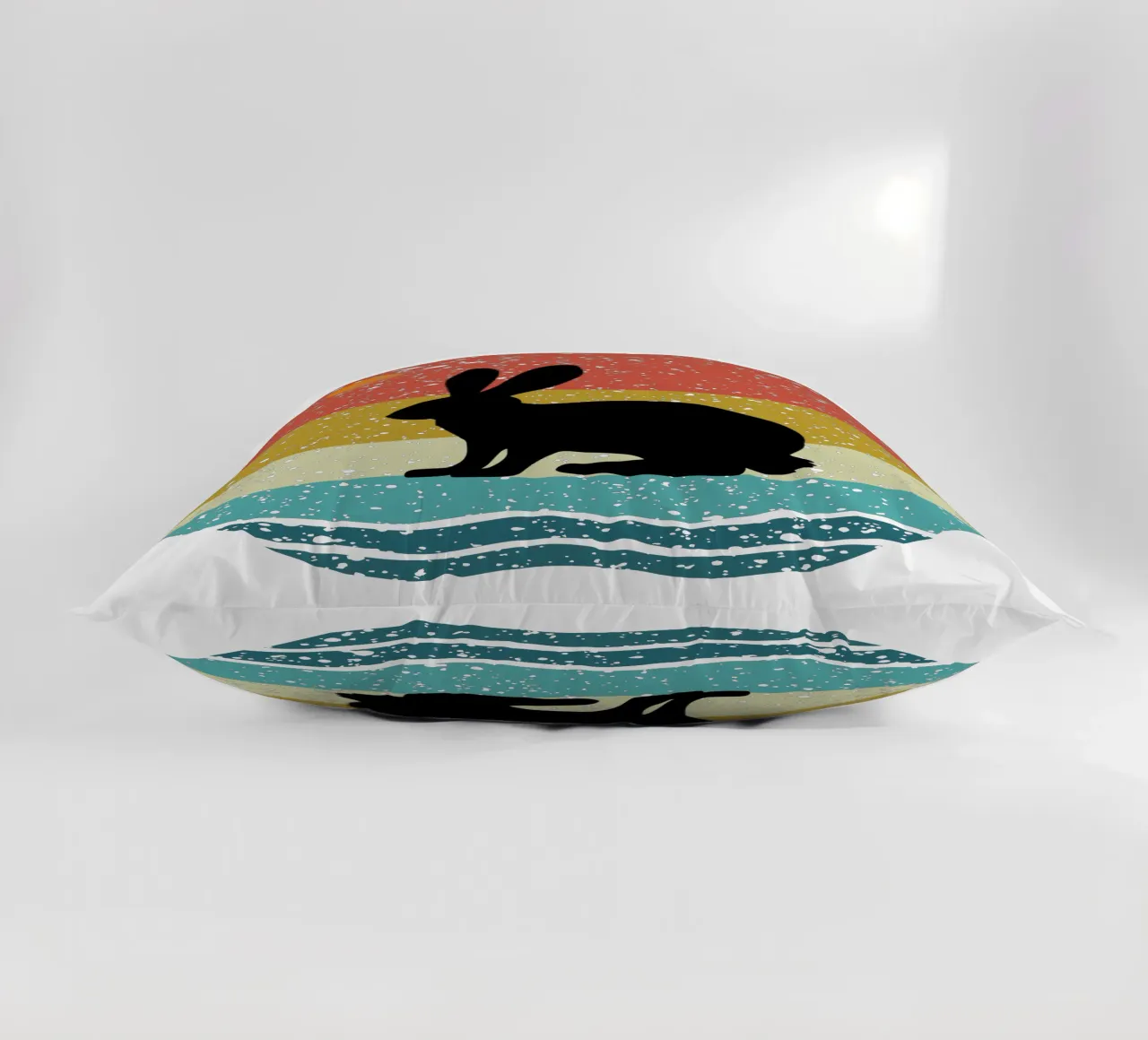 Coniglio Shilouette design retrò cuscino da rivariahill