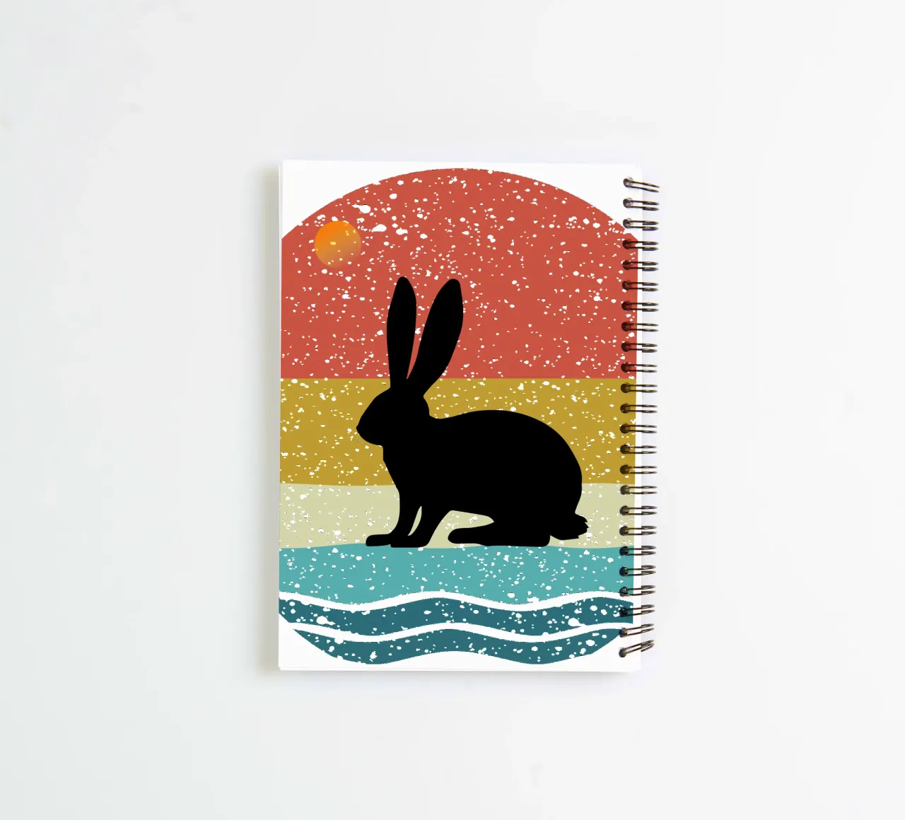 Rabbit Shilouette retro design spiral notebook by rivariahill