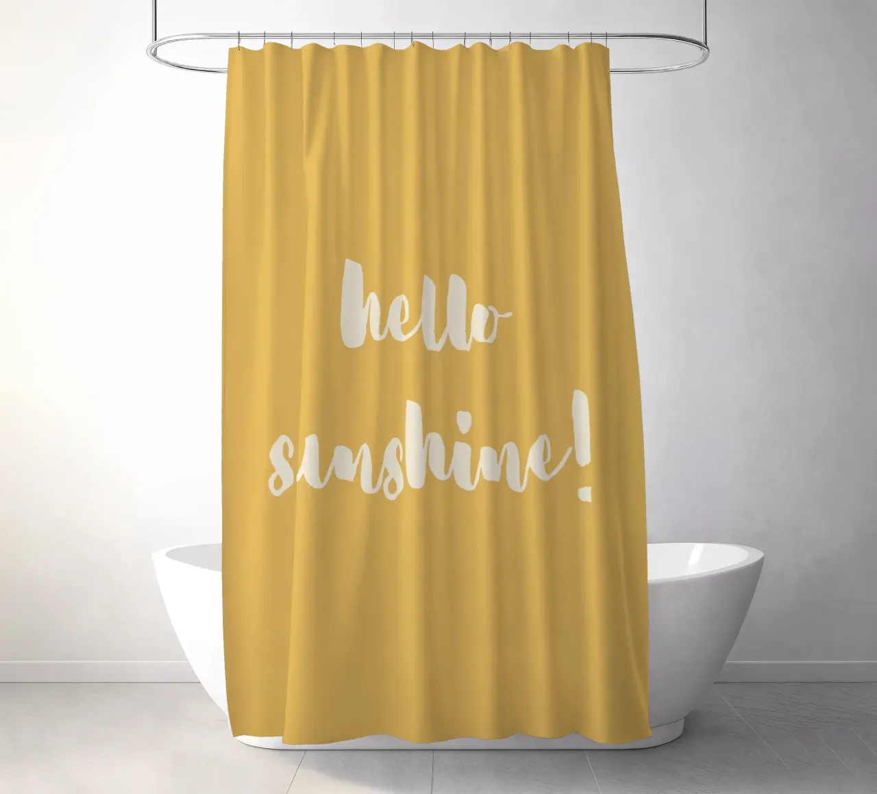 hello sunshine shower curtain by Sabrina Ziegenhorn