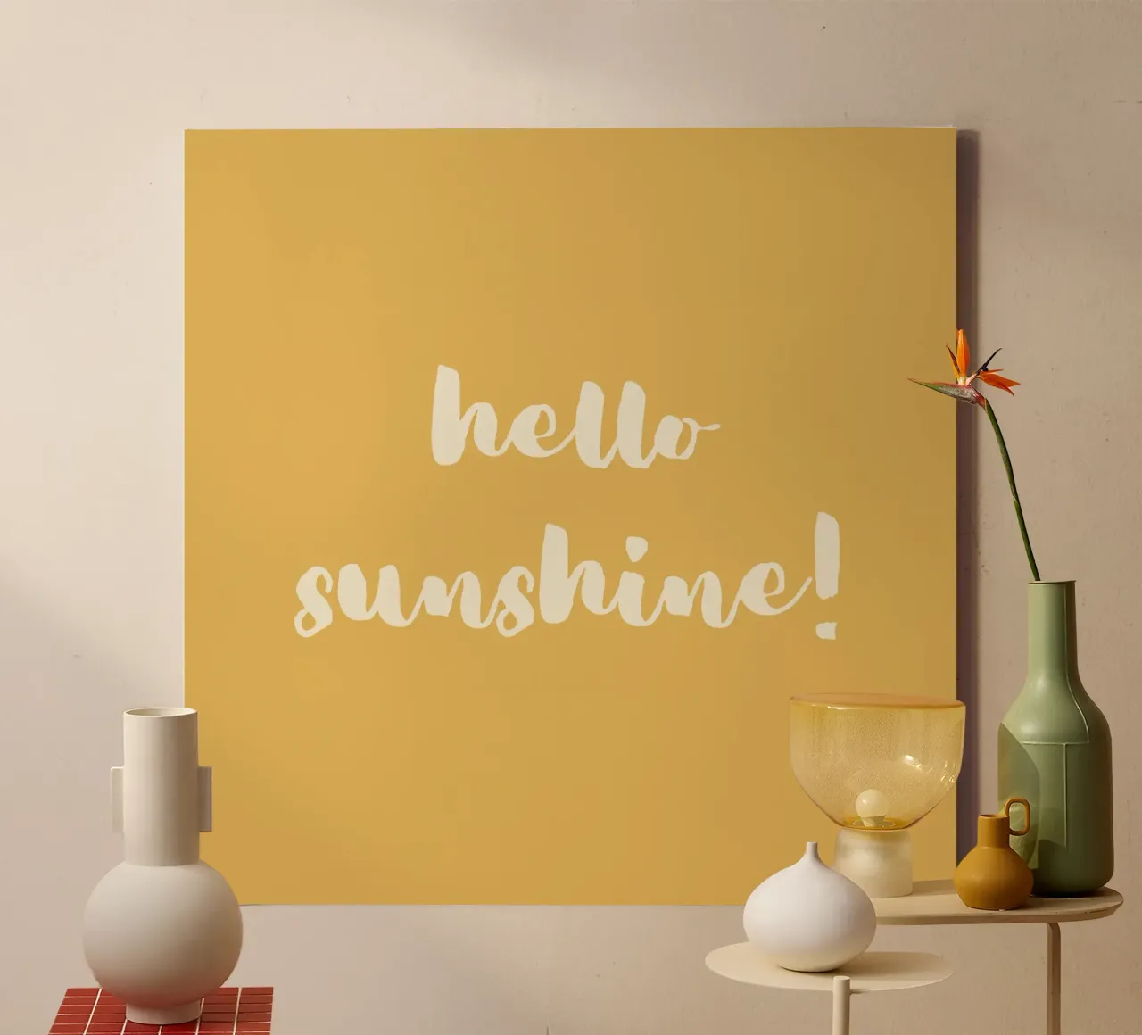hello sunshine tela con Cornice a cassetta da Sabrina Ziegenhorn