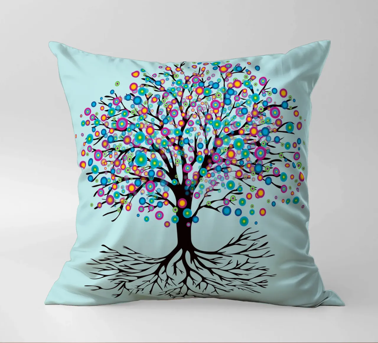 Albero della vita o yggdrasil fiori arcobaleno cuscino da BwiseLizzy