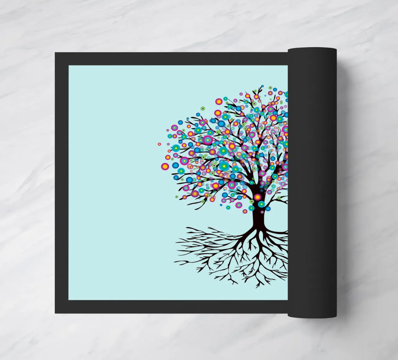 Albero della vita o yggdrasil fiori arcobaleno zerbino da BwiseLizzy