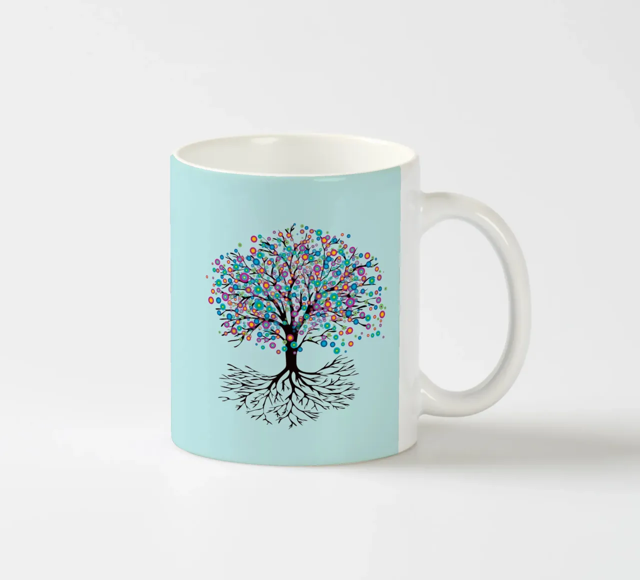 Albero della vita o yggdrasil fiori arcobaleno tazza in ceramica da BwiseLizzy