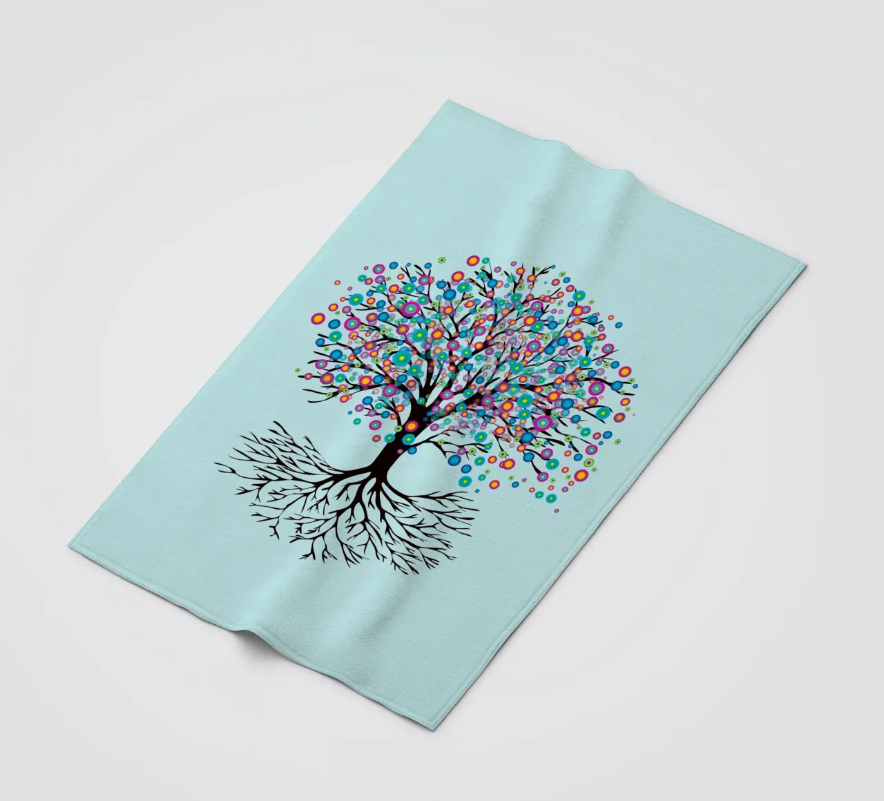 Baum des Lebens oder Yggdrasil Regenbogenblumen Fleecedecke von BwiseLizzy