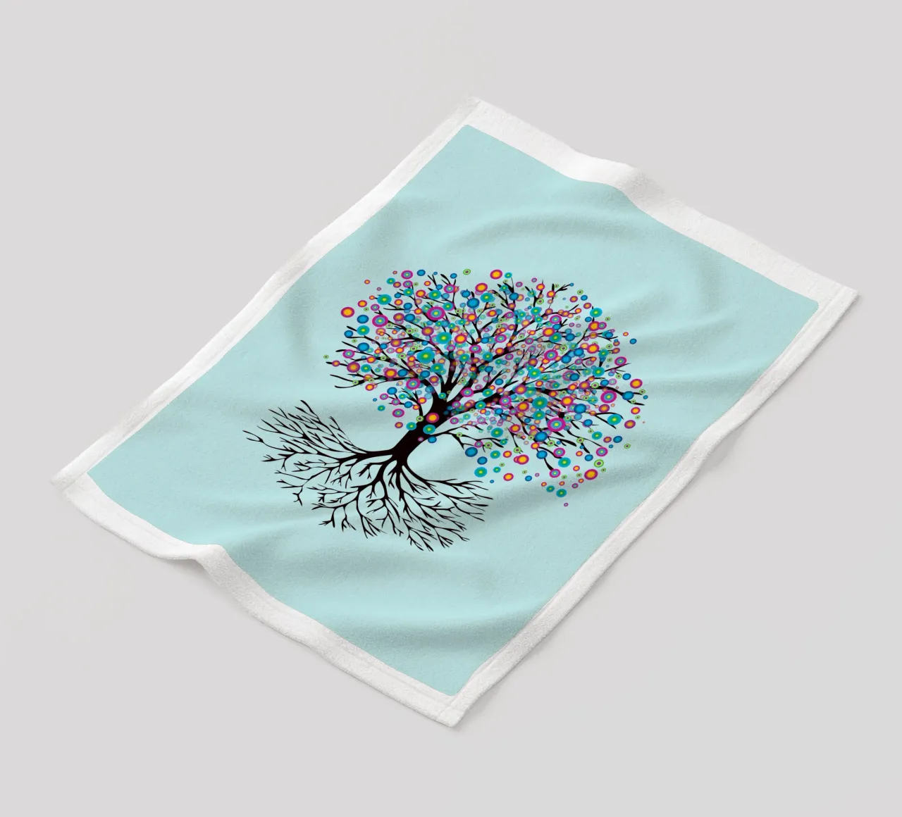 Baum des Lebens oder Yggdrasil Regenbogenblumen Fleecedecke von BwiseLizzy
