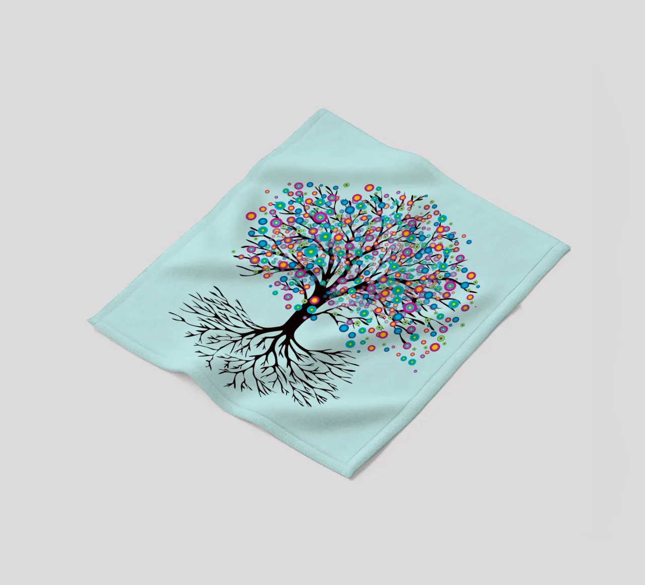 Baum des Lebens oder Yggdrasil Regenbogenblumen Fleecedecke von BwiseLizzy
