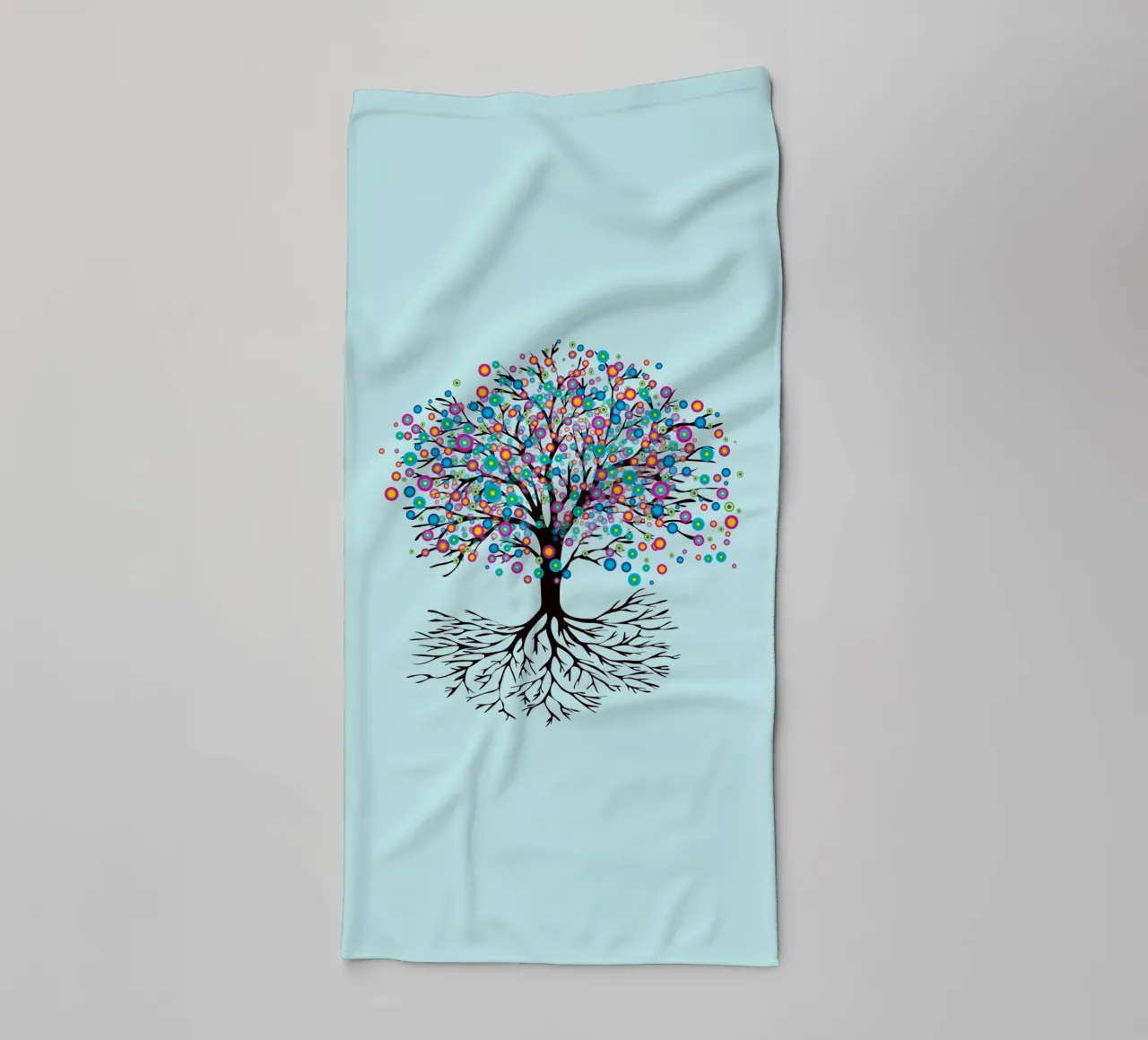 Baum des Lebens oder Yggdrasil Regenbogenblumen Handtuch von BwiseLizzy