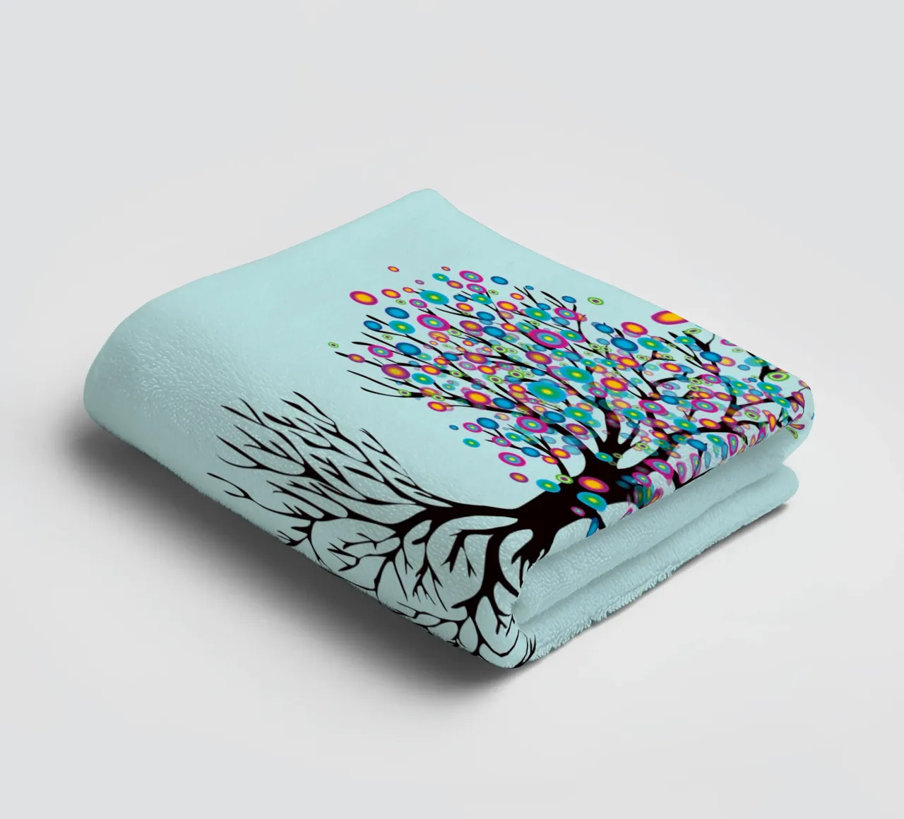 Baum des Lebens oder Yggdrasil Regenbogenblumen Handtuch von BwiseLizzy