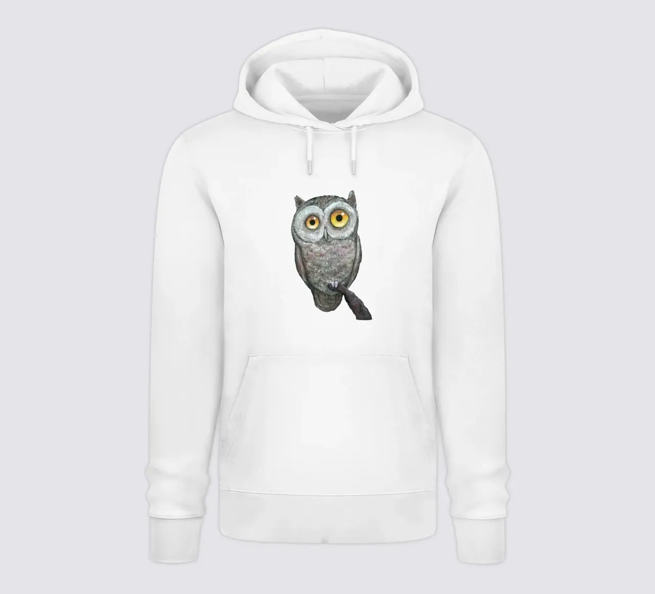 Un dipinto a olio di un buffo gufo felpa con cappuccio da BwiseLizzy