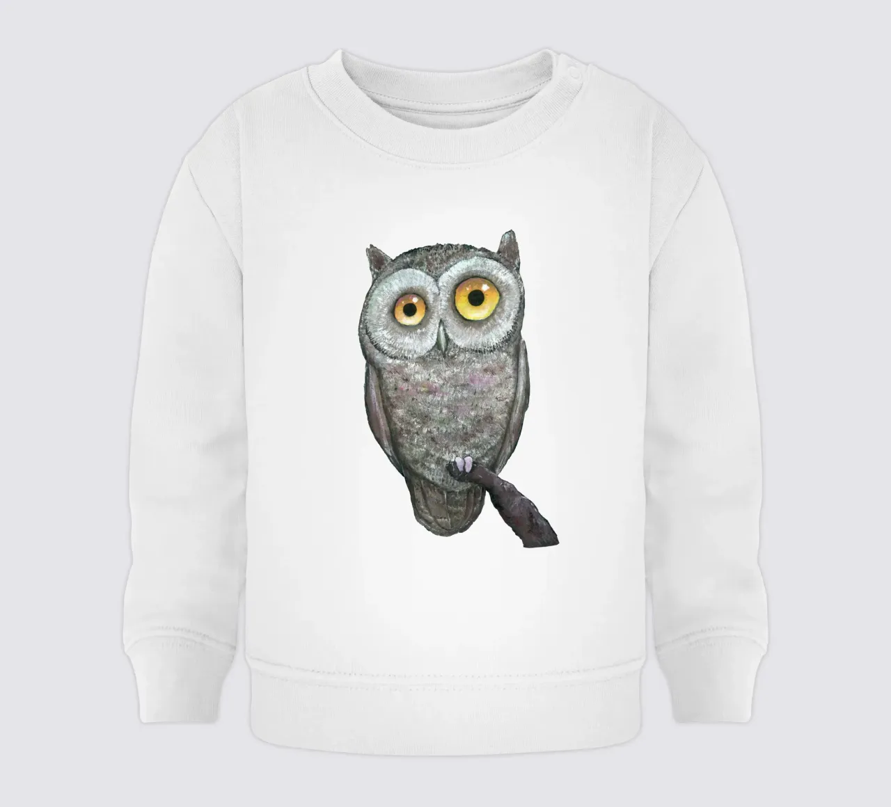 Un dipinto a olio di un buffo gufo felpa neonato da BwiseLizzy