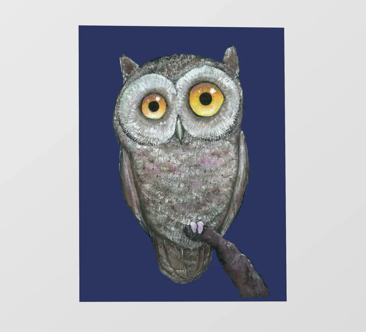 Un dipinto a olio di un buffo gufo telo in pvc da BwiseLizzy