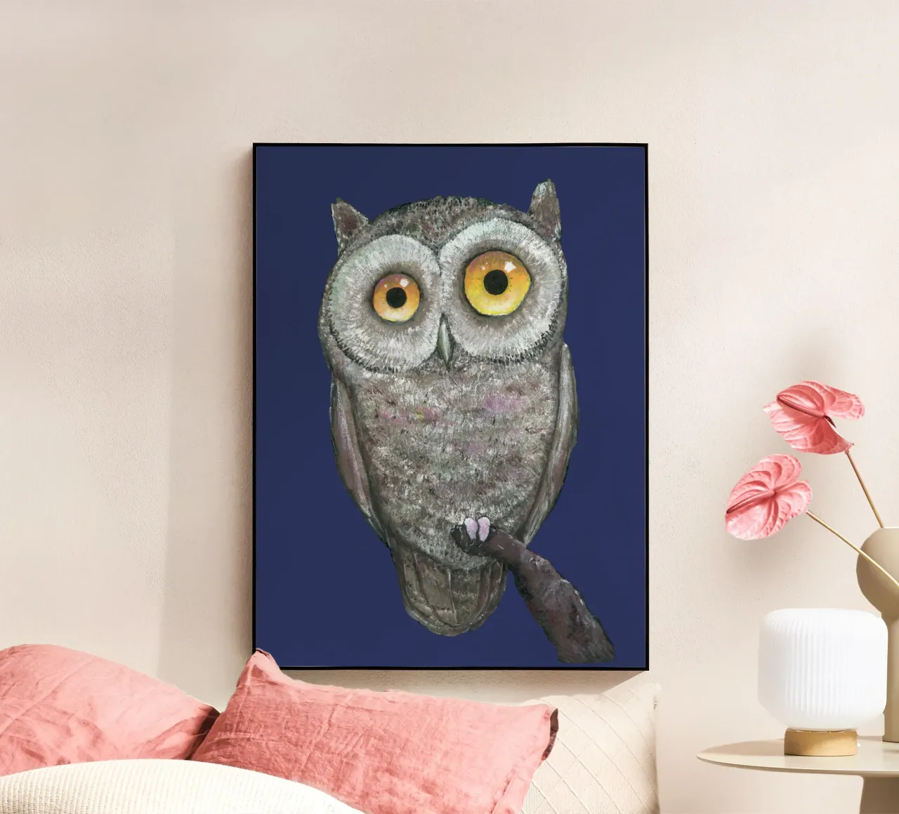 Un dipinto a olio di un buffo gufo plexiglass da BwiseLizzy