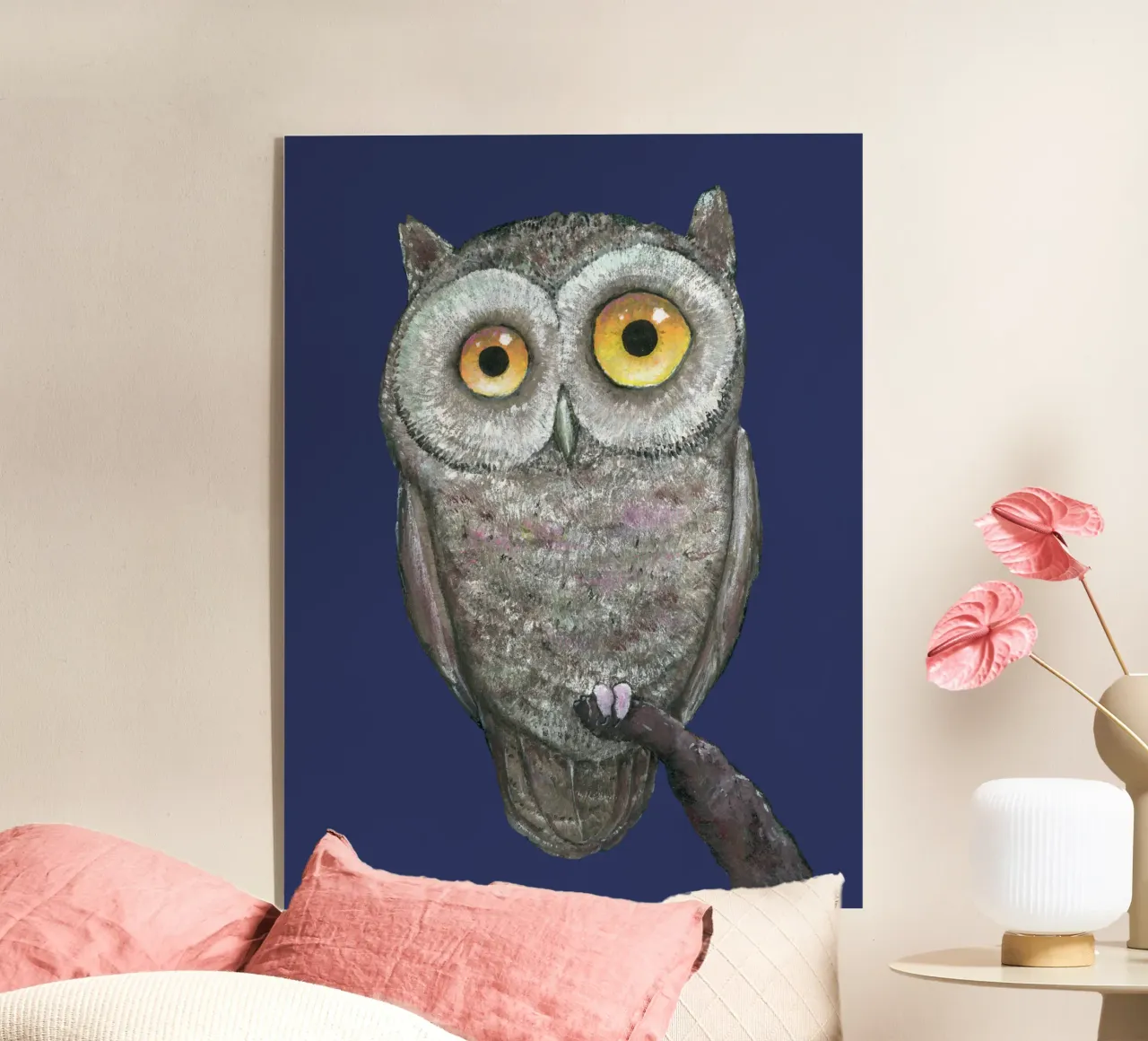 Un dipinto a olio di un buffo gufo plexiglass da BwiseLizzy