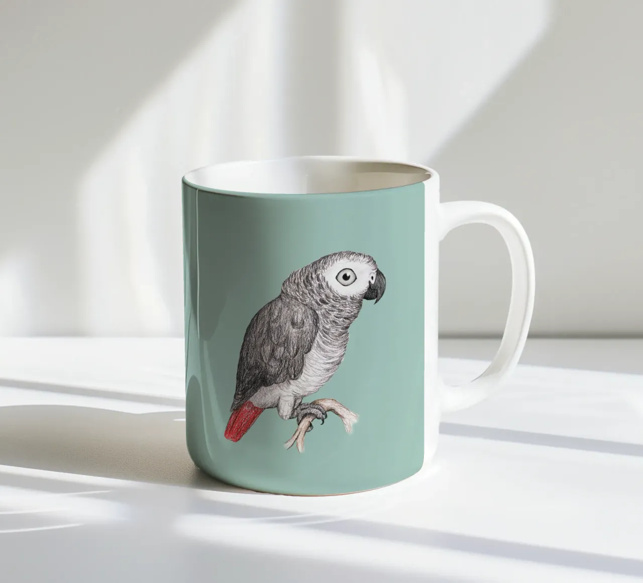 Carino il pappagallo grigio africano tazza in ceramica da BwiseLizzy