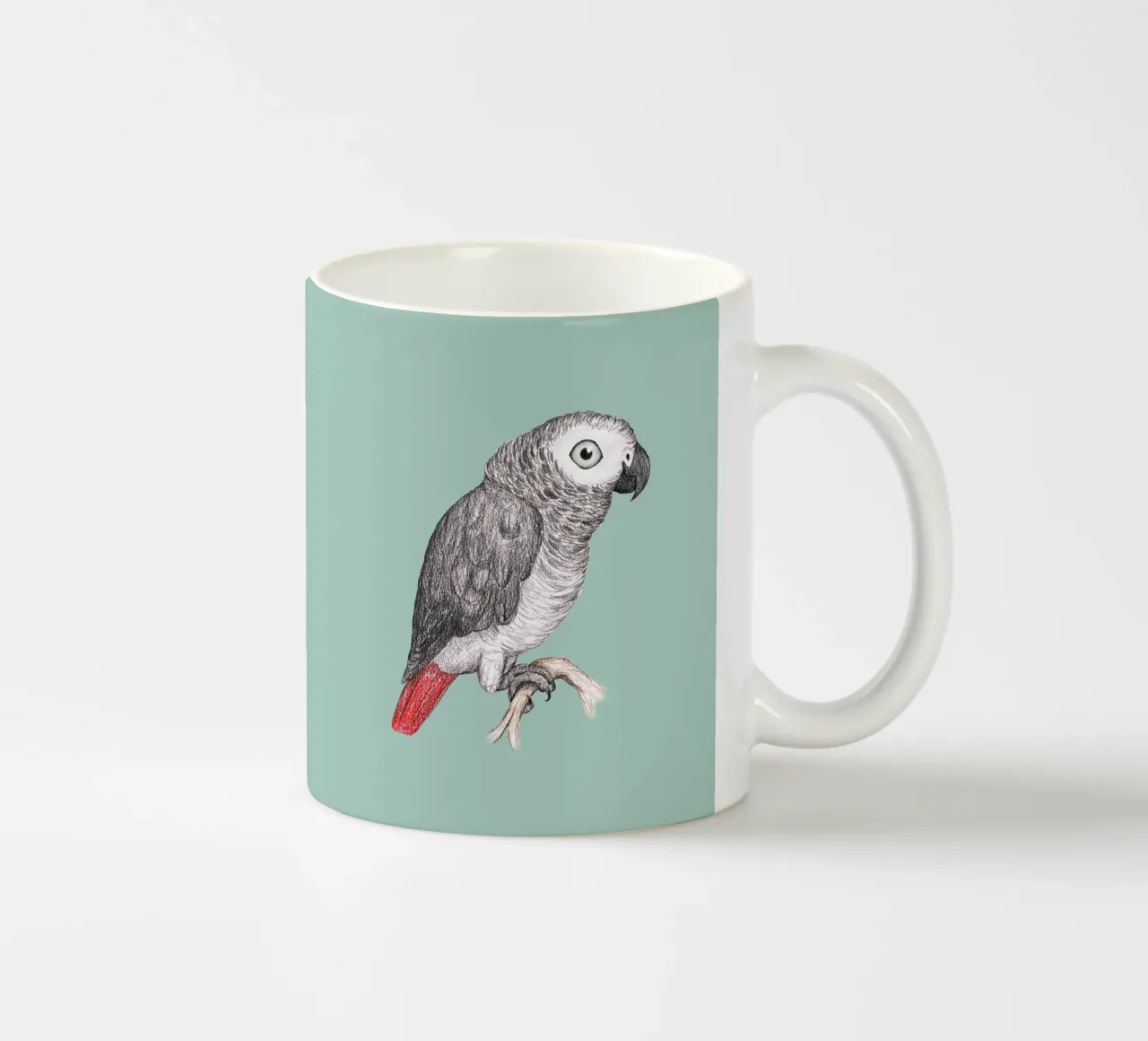 Carino il pappagallo grigio africano tazza in ceramica da BwiseLizzy
