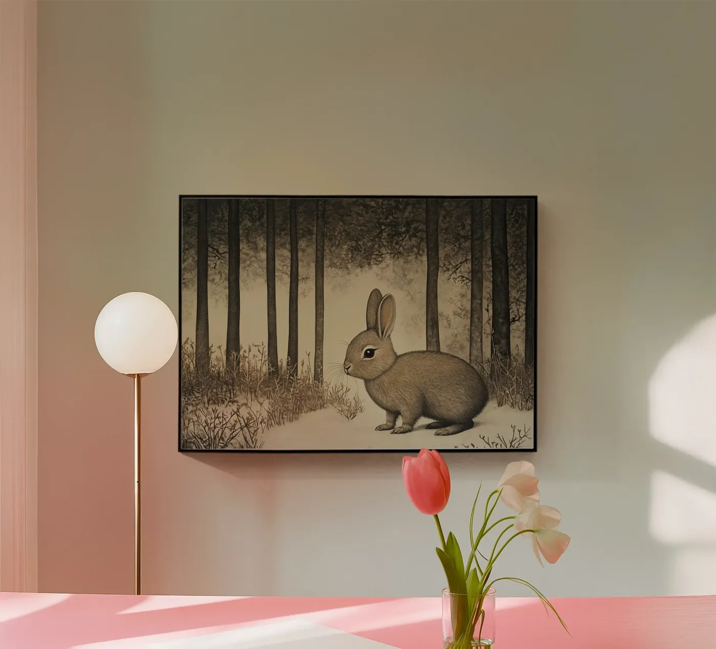 Kaninchen Acryl-Glas von Nikis Art Studio