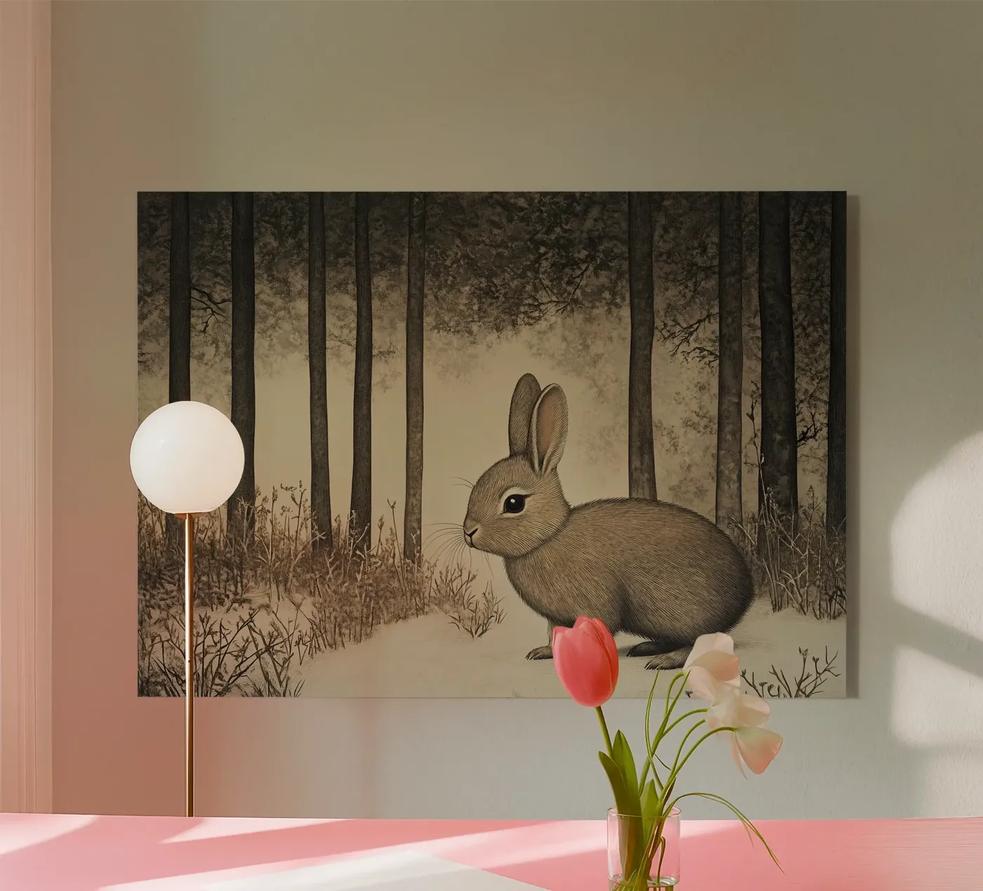 Kaninchen Acryl-Glas von Nikis Art Studio