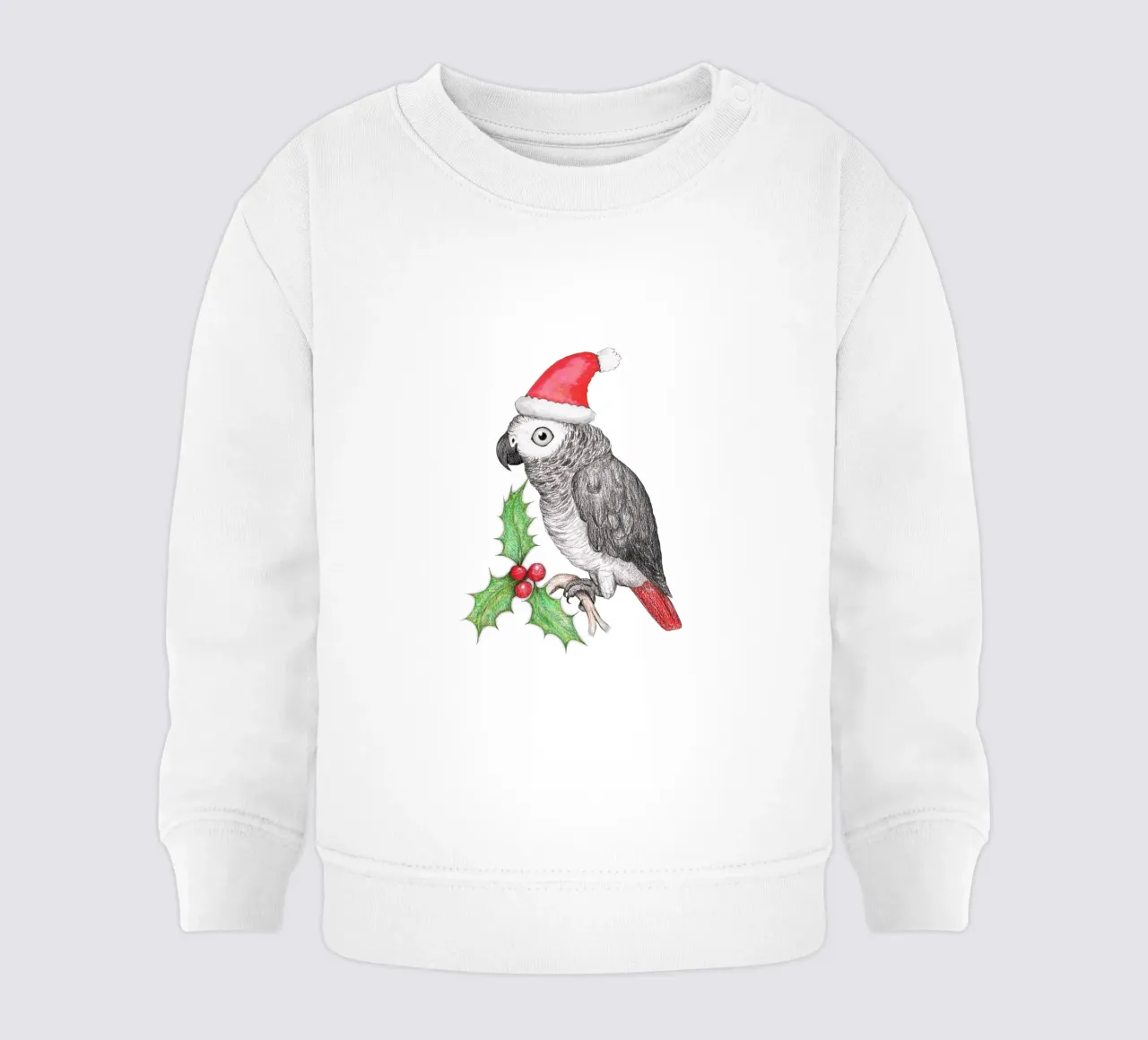 Pappagallo grigio africano di Natale felpa neonato da BwiseLizzy