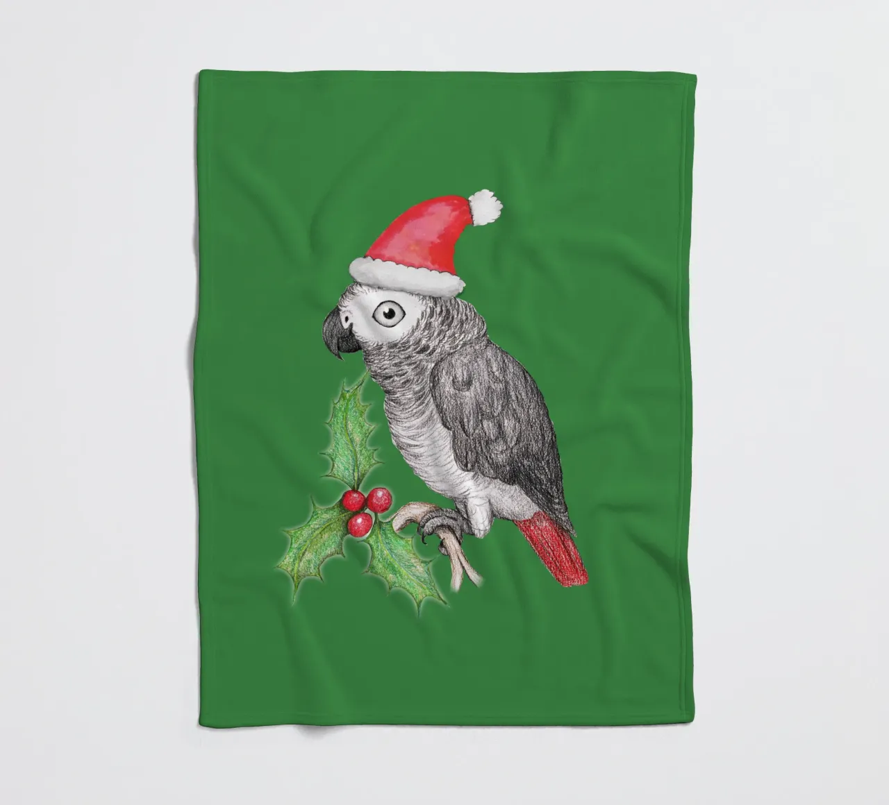 Pappagallo grigio africano di Natale coperta in pile da BwiseLizzy