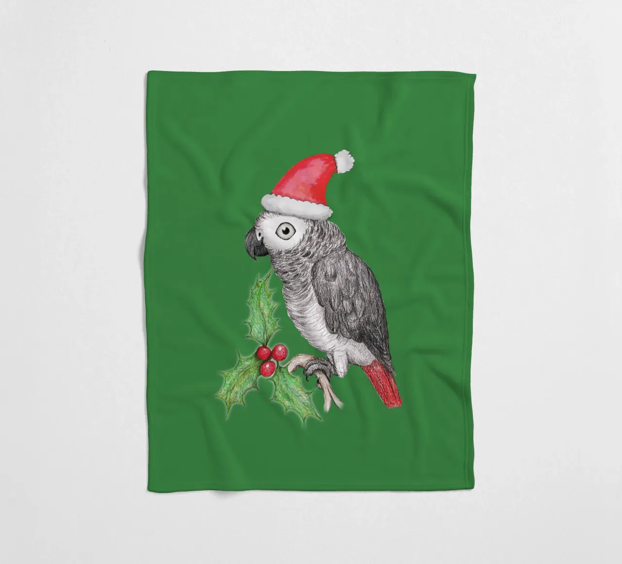 Pappagallo grigio africano di Natale coperta in pile da BwiseLizzy