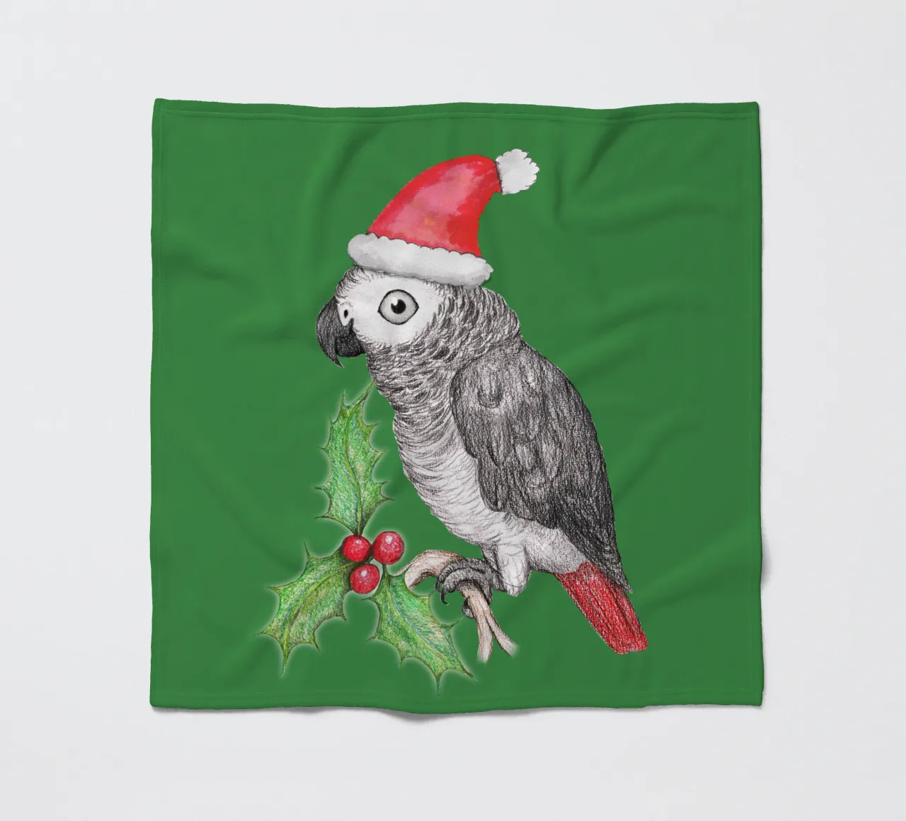 Pappagallo grigio africano di Natale coperta in pile da BwiseLizzy