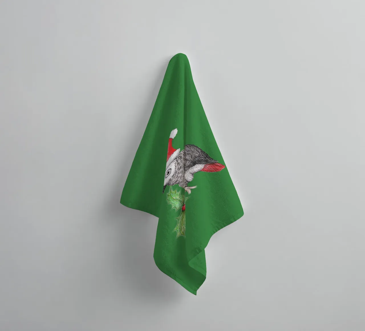Pappagallo grigio africano di Natale asciugamano da bagno da BwiseLizzy