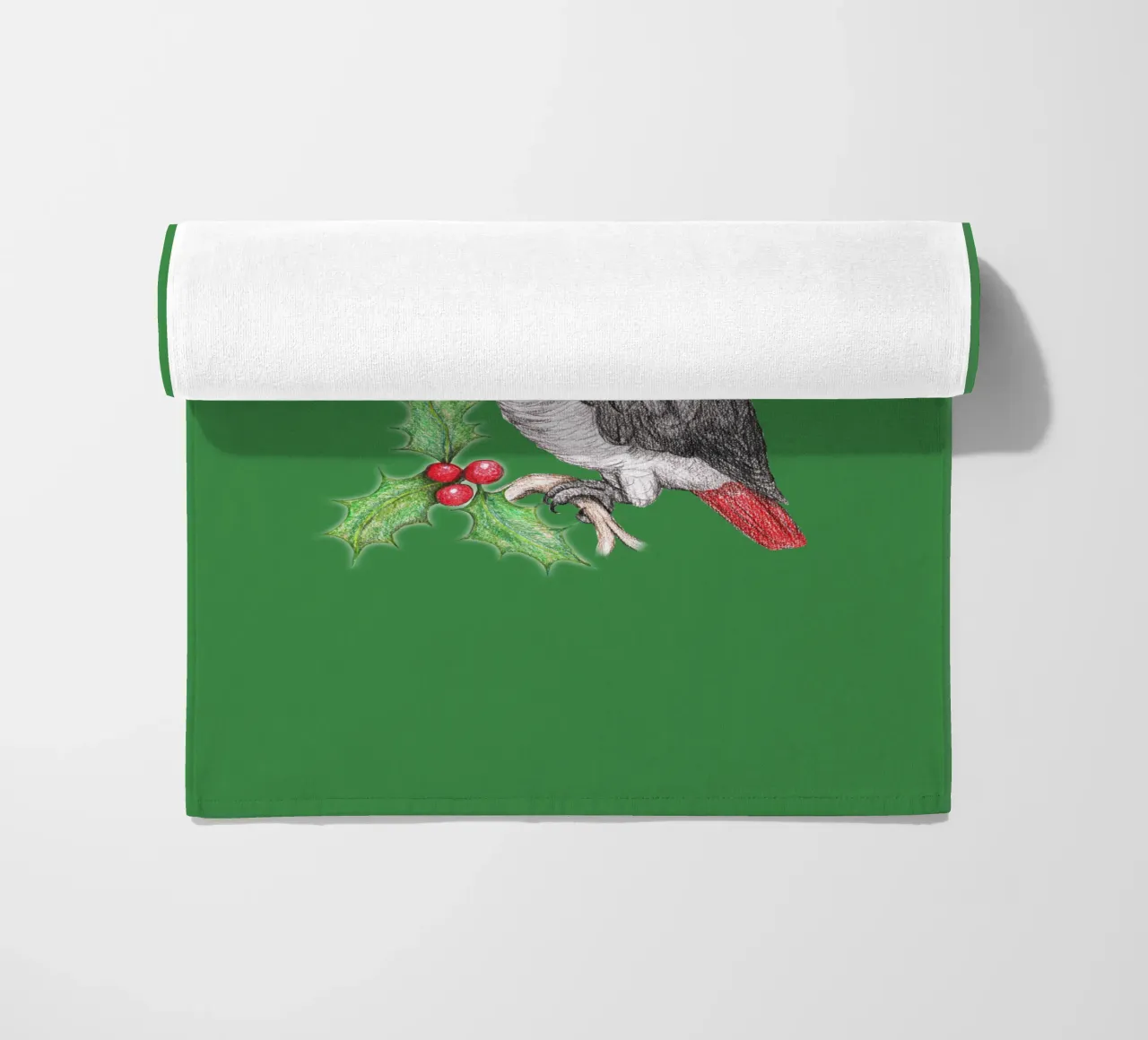 Pappagallo grigio africano di Natale telo mare da BwiseLizzy