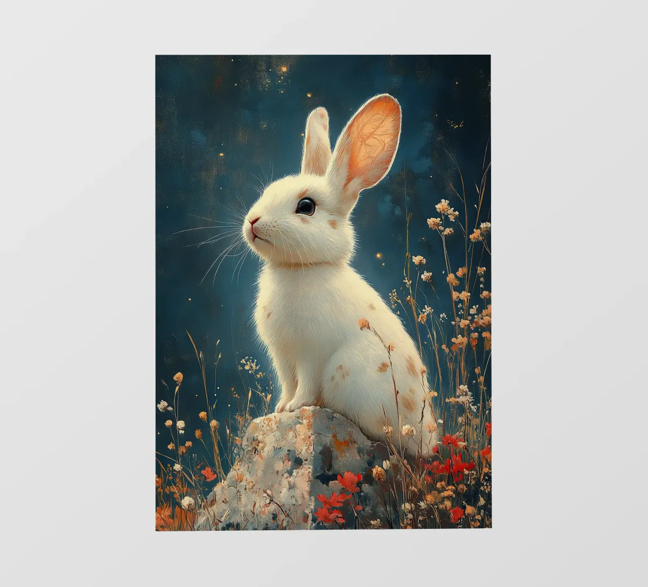 Un coniglio pieno di gioia di vivere telo in pvc da Nikis Art Studio