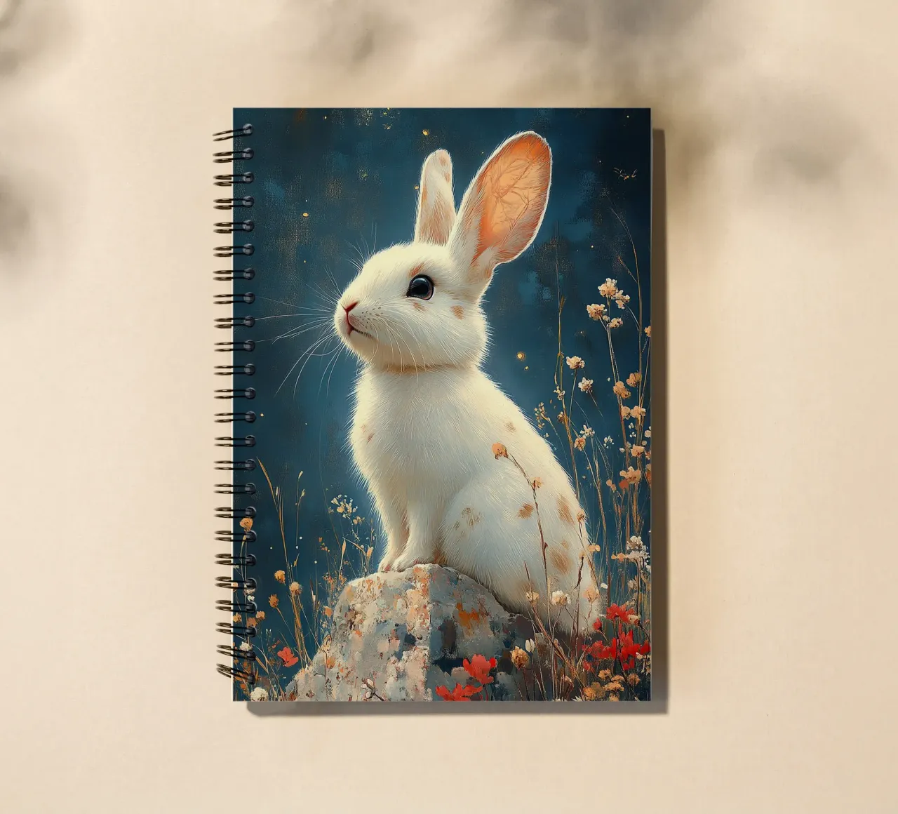 Un coniglio pieno di gioia di vivere diario ad anelli da Nikis Art Studio