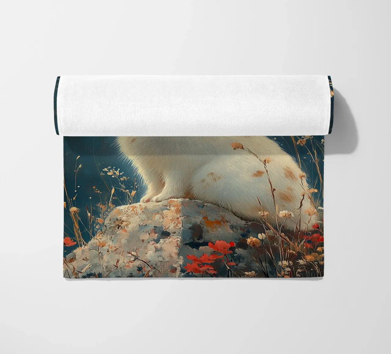 Un coniglio pieno di gioia di vivere telo mare da Nikis Art Studio